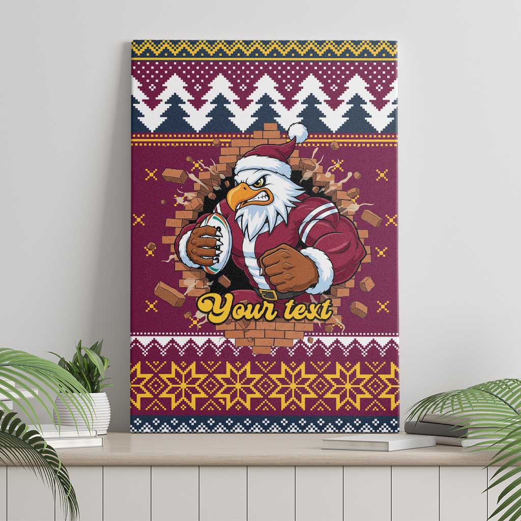 Merry Eagle Roar Personalized Canvas Wall Art Christmas Rugby League Spirit - Aussie Hoodie