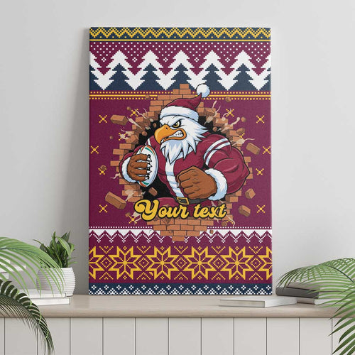 Merry Eagle Roar Personalized Canvas Wall Art Christmas Rugby League Spirit - Aussie Hoodie