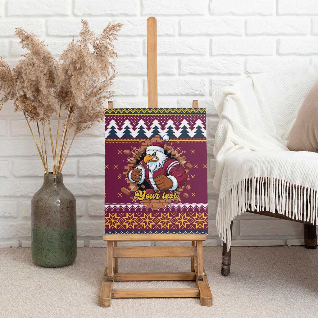 Merry Eagle Roar Personalized Canvas Wall Art Christmas Rugby League Spirit - Aussie Hoodie