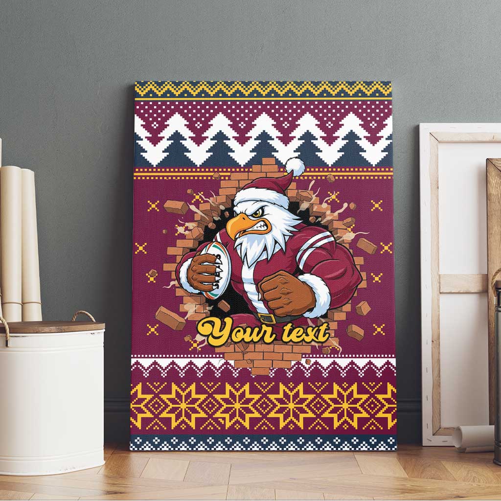 Merry Eagle Roar Personalized Canvas Wall Art Christmas Rugby League Spirit - Aussie Hoodie