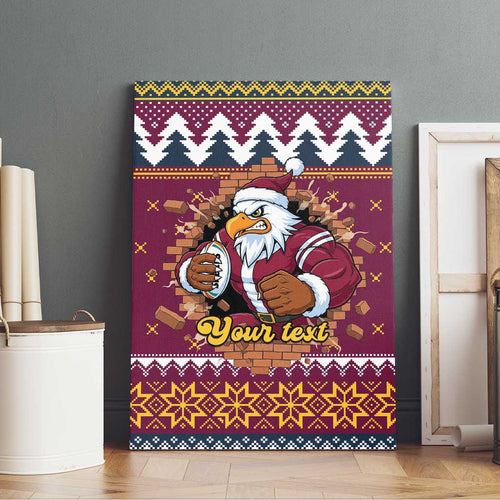 Merry Eagle Roar Personalized Canvas Wall Art Christmas Rugby League Spirit - Aussie Hoodie