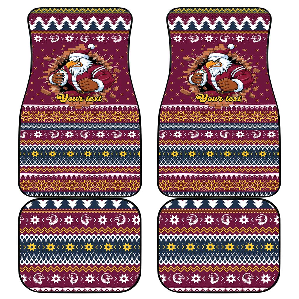 Merry Eagle Roar Personalized Car Mats Christmas Rugby League Spirit - Aussie Hoodie