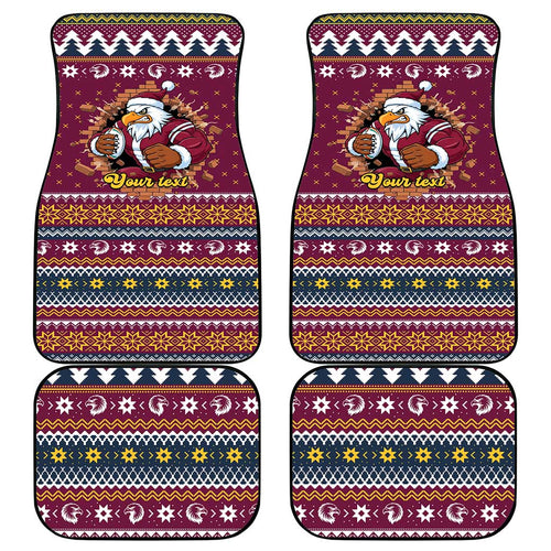 Merry Eagle Roar Personalized Car Mats Christmas Rugby League Spirit - Aussie Hoodie