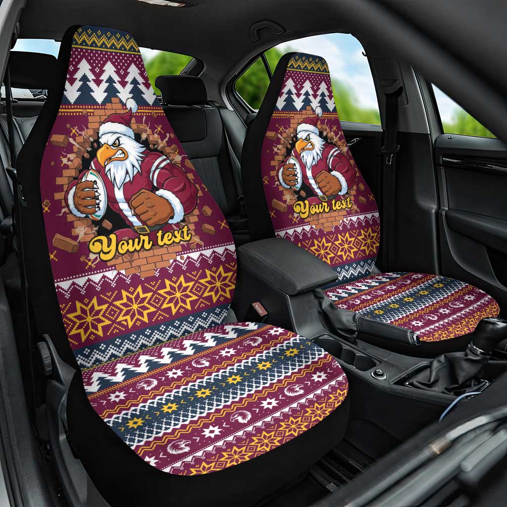 Merry Eagle Roar Personalized Car Seat Cover Christmas Rugby League Spirit - Aussie Hoodie