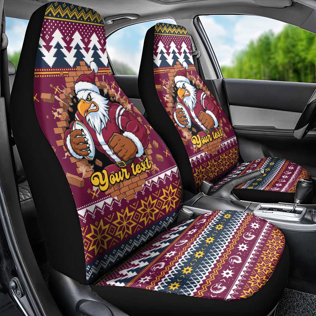 Merry Eagle Roar Personalized Car Seat Cover Christmas Rugby League Spirit - Aussie Hoodie