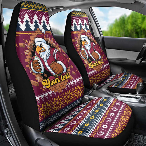 Merry Eagle Roar Personalized Car Seat Cover Christmas Rugby League Spirit - Aussie Hoodie