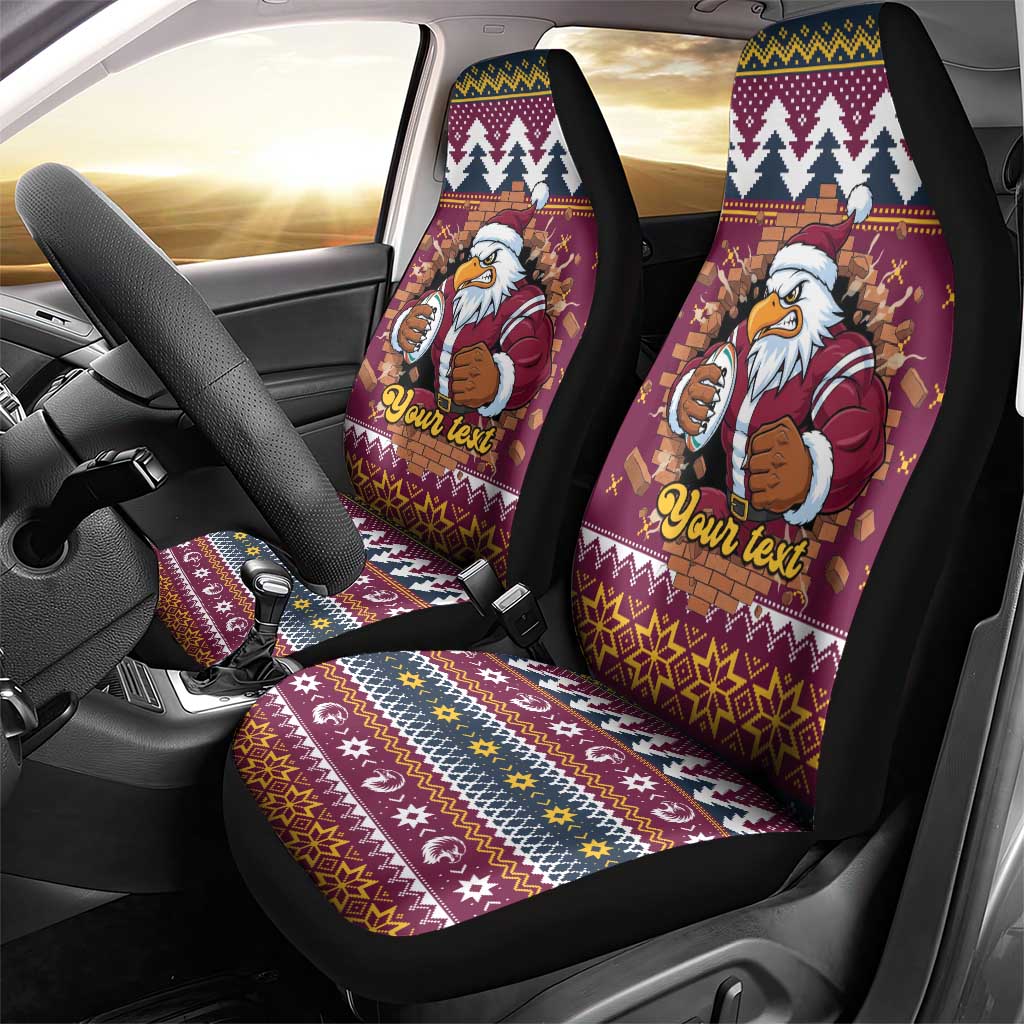 Merry Eagle Roar Personalized Car Seat Cover Christmas Rugby League Spirit - Aussie Hoodie