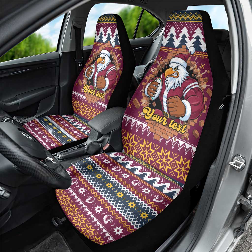 Merry Eagle Roar Personalized Car Seat Cover Christmas Rugby League Spirit - Aussie Hoodie
