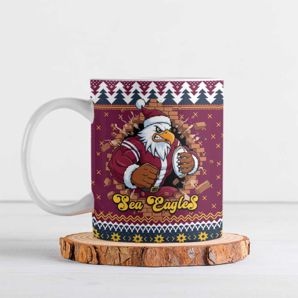 Merry Eagle Roar Personalized Ceramic Mug Christmas Rugby League Spirit - Aussie Hoodie