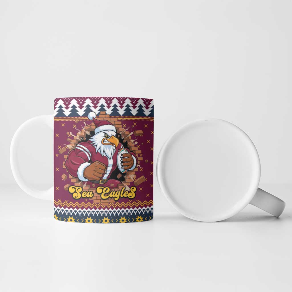 Merry Eagle Roar Personalized Ceramic Mug Christmas Rugby League Spirit - Aussie Hoodie