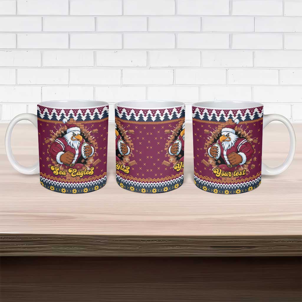 Merry Eagle Roar Personalized Ceramic Mug Christmas Rugby League Spirit - Aussie Hoodie