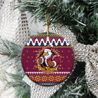 Merry Eagle Roar Personalized Ceramic Ornament Christmas Rugby League Spirit - Aussie Hoodie