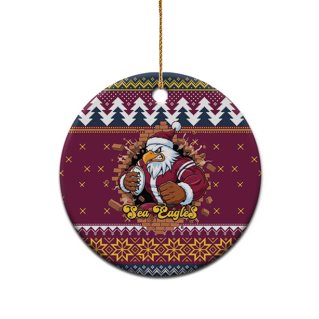 Merry Eagle Roar Personalized Ceramic Ornament Christmas Rugby League Spirit - Aussie Hoodie