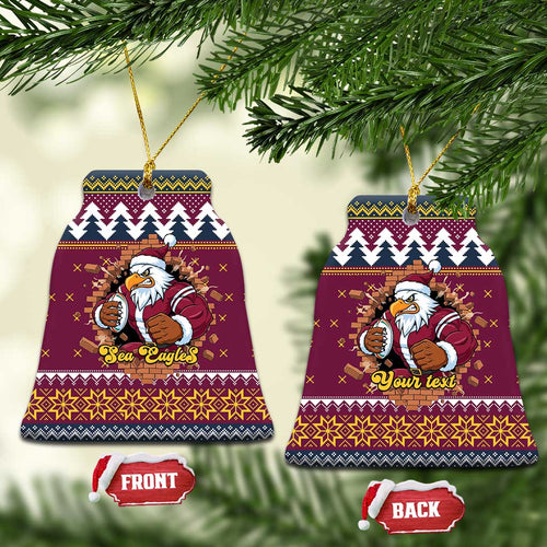 Merry Eagle Roar Personalized Ceramic Ornament Christmas Rugby League Spirit - Aussie Hoodie