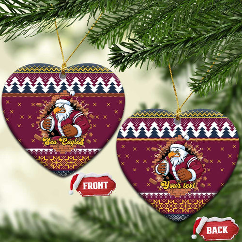 Merry Eagle Roar Personalized Ceramic Ornament Christmas Rugby League Spirit - Aussie Hoodie