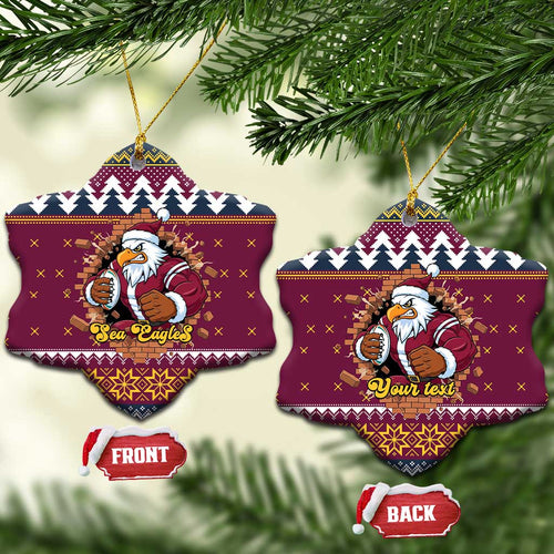 Merry Eagle Roar Personalized Ceramic Ornament Christmas Rugby League Spirit - Aussie Hoodie