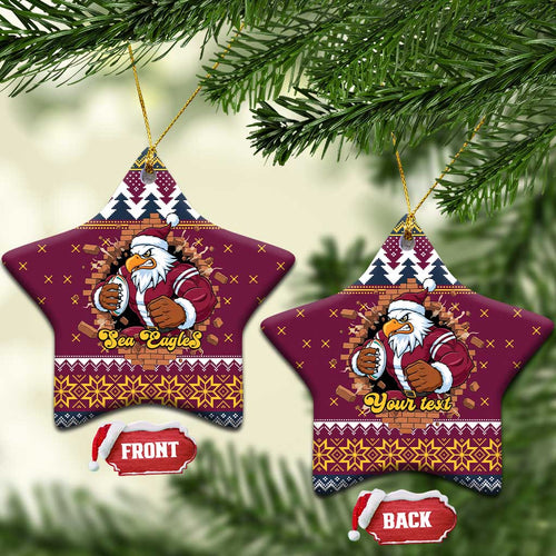 Merry Eagle Roar Personalized Ceramic Ornament Christmas Rugby League Spirit - Aussie Hoodie