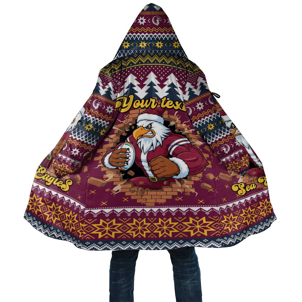 Merry Eagle Roar Personalized Cloak Christmas Rugby League Spirit - Aussie Hoodie