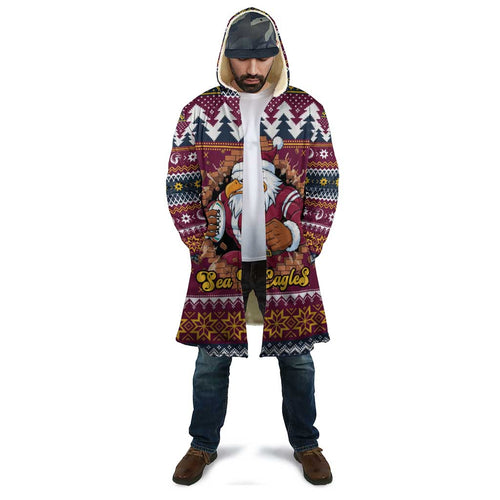 Merry Eagle Roar Personalized Cloak Christmas Rugby League Spirit - Aussie Hoodie