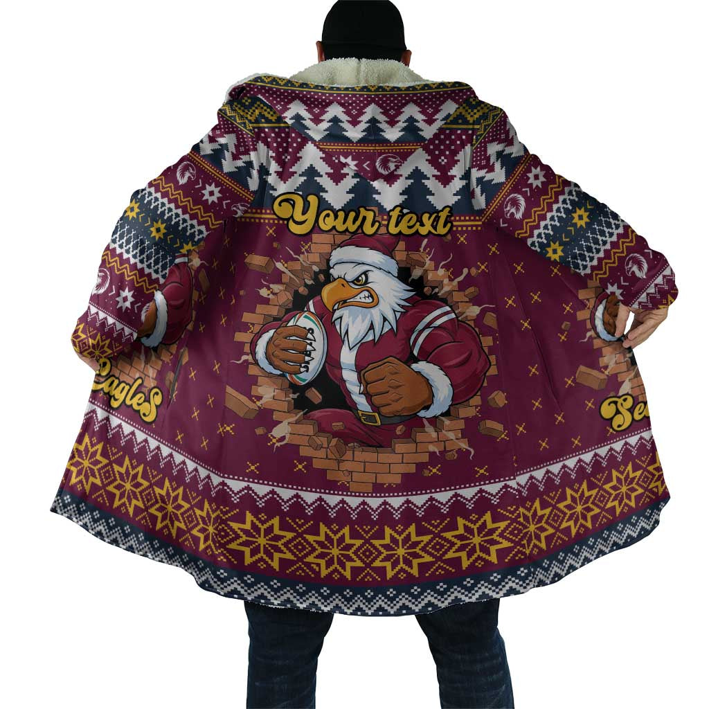 Merry Eagle Roar Personalized Cloak Christmas Rugby League Spirit - Aussie Hoodie