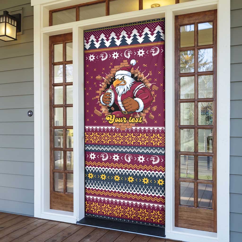 Merry Eagle Roar Personalized Door Cover Christmas Rugby League Spirit - Aussie Hoodie