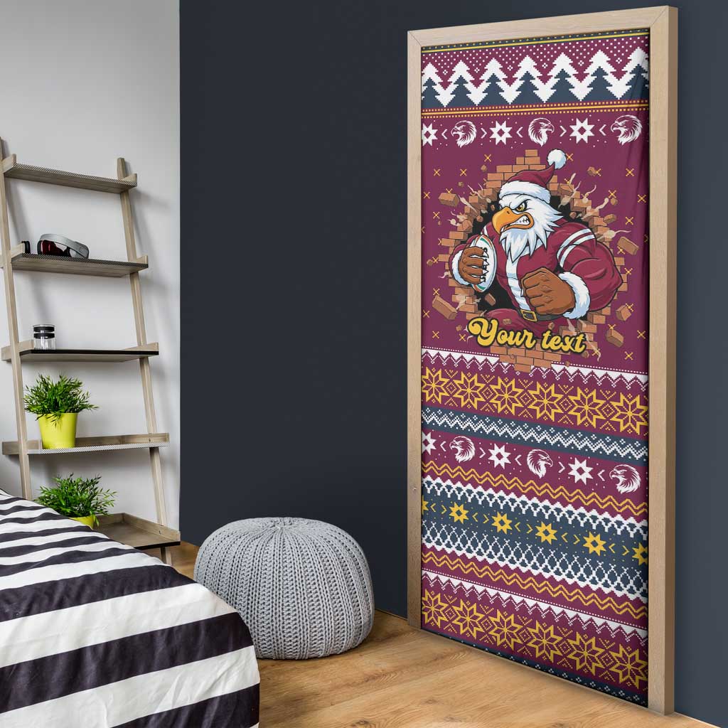 Merry Eagle Roar Personalized Door Cover Christmas Rugby League Spirit - Aussie Hoodie