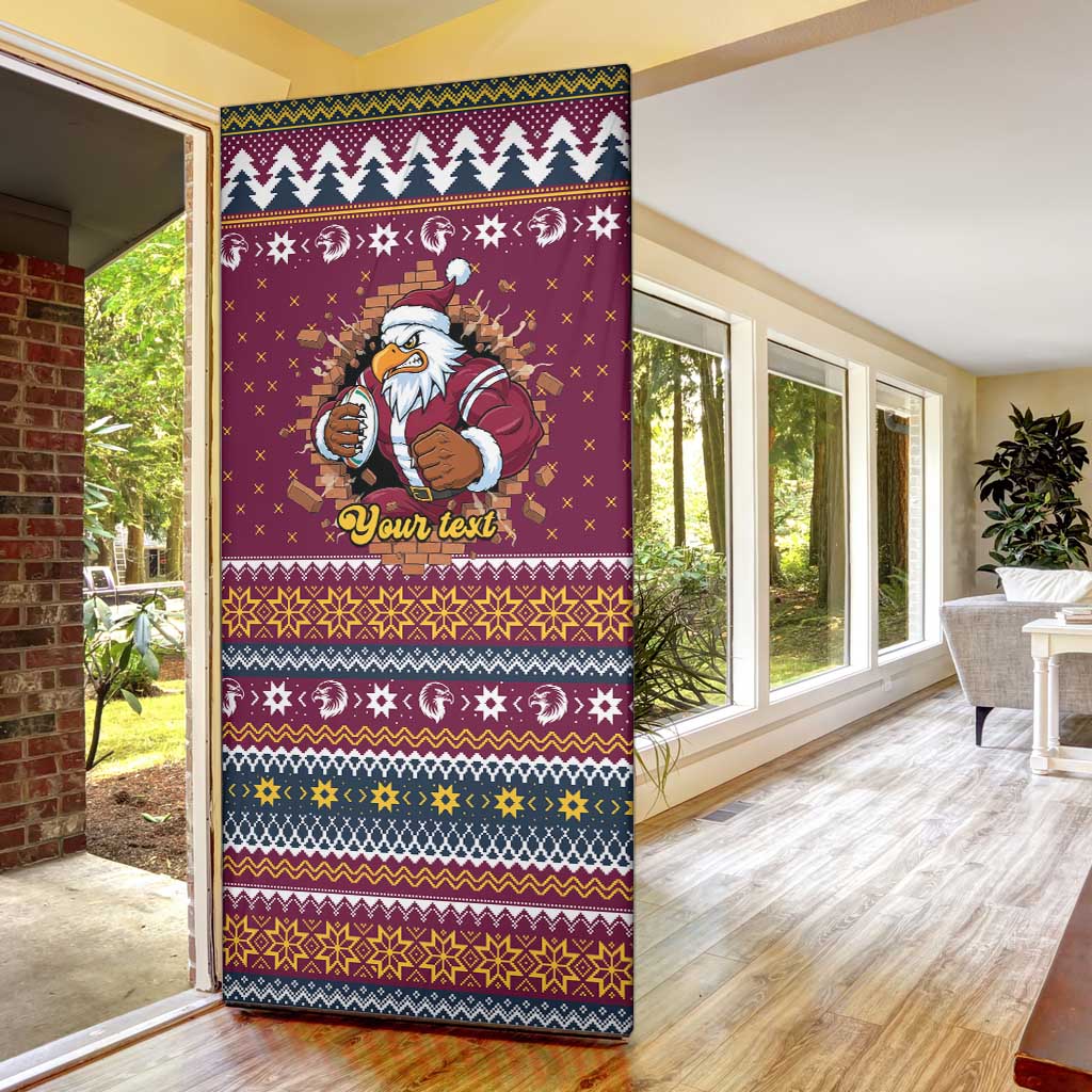 Merry Eagle Roar Personalized Door Cover Christmas Rugby League Spirit - Aussie Hoodie