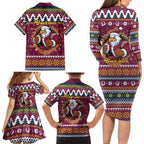 Merry Eagle Roar Personalized Family Matching Long Sleeve Bodycon Dress and Hawaiian Shirt Christmas Rugby League Spirit - Aussie Hoodie