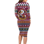 Merry Eagle Roar Personalized Family Matching Long Sleeve Bodycon Dress and Hawaiian Shirt Christmas Rugby League Spirit - Aussie Hoodie