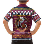 Merry Eagle Roar Personalized Family Matching Mermaid Dress and Hawaiian Shirt Christmas Rugby League Spirit - Aussie Hoodie