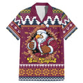 Merry Eagle Roar Personalized Family Matching Mermaid Dress and Hawaiian Shirt Christmas Rugby League Spirit - Aussie Hoodie