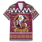 Merry Eagle Roar Personalized Family Matching Mermaid Dress and Hawaiian Shirt Christmas Rugby League Spirit - Aussie Hoodie