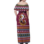 Merry Eagle Roar Personalized Family Matching Off Shoulder Maxi Dress and Hawaiian Shirt Christmas Rugby League Spirit - Aussie Hoodie
