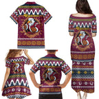 Merry Eagle Roar Personalized Family Matching Puletasi and Hawaiian Shirt Christmas Rugby League Spirit - Aussie Hoodie