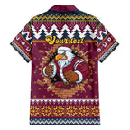 Merry Eagle Roar Personalized Family Matching Puletasi and Hawaiian Shirt Christmas Rugby League Spirit - Aussie Hoodie