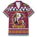 Merry Eagle Roar Personalized Family Matching Short Sleeve Bodycon Dress and Hawaiian Shirt Christmas Rugby League Spirit - Aussie Hoodie