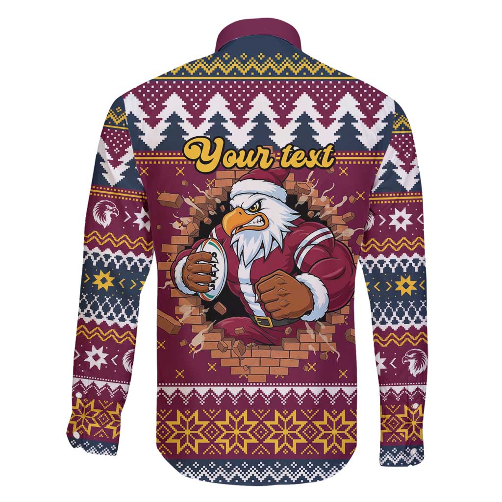 Merry Eagle Roar Personalized Family Matching Summer Maxi Dress and Hawaiian Shirt Christmas Rugby League Spirit - Aussie Hoodie