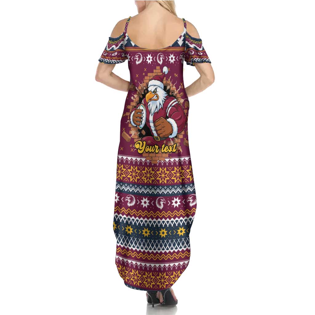 Merry Eagle Roar Personalized Family Matching Summer Maxi Dress and Hawaiian Shirt Christmas Rugby League Spirit - Aussie Hoodie