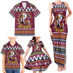 Merry Eagle Roar Personalized Family Matching Tank Maxi Dress and Hawaiian Shirt Christmas Rugby League Spirit - Aussie Hoodie