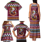 Merry Eagle Roar Personalized Family Matching Tank Maxi Dress and Hawaiian Shirt Christmas Rugby League Spirit - Aussie Hoodie
