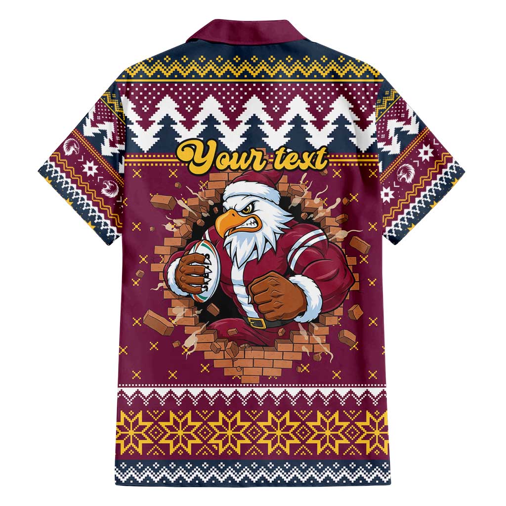 Merry Eagle Roar Personalized Family Matching Tank Maxi Dress and Hawaiian Shirt Christmas Rugby League Spirit - Aussie Hoodie