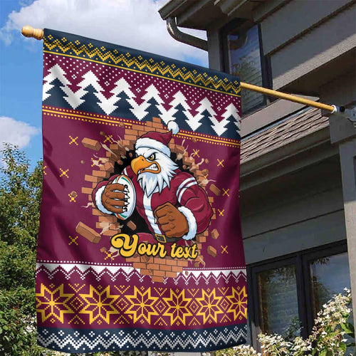 Merry Eagle Roar Personalized Garden Flag Christmas Rugby League Spirit - Aussie Hoodie