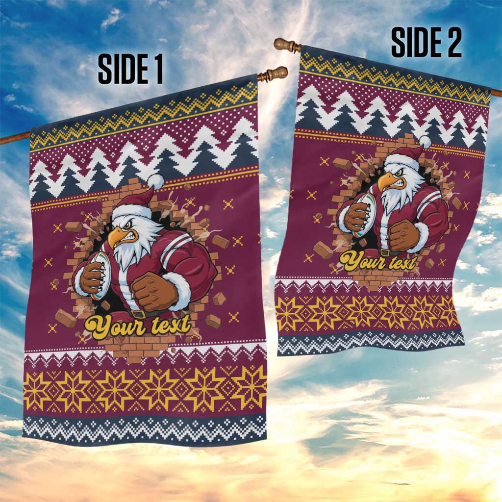 Merry Eagle Roar Personalized Garden Flag Christmas Rugby League Spirit - Aussie Hoodie