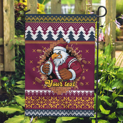 Merry Eagle Roar Personalized Garden Flag Christmas Rugby League Spirit - Aussie Hoodie