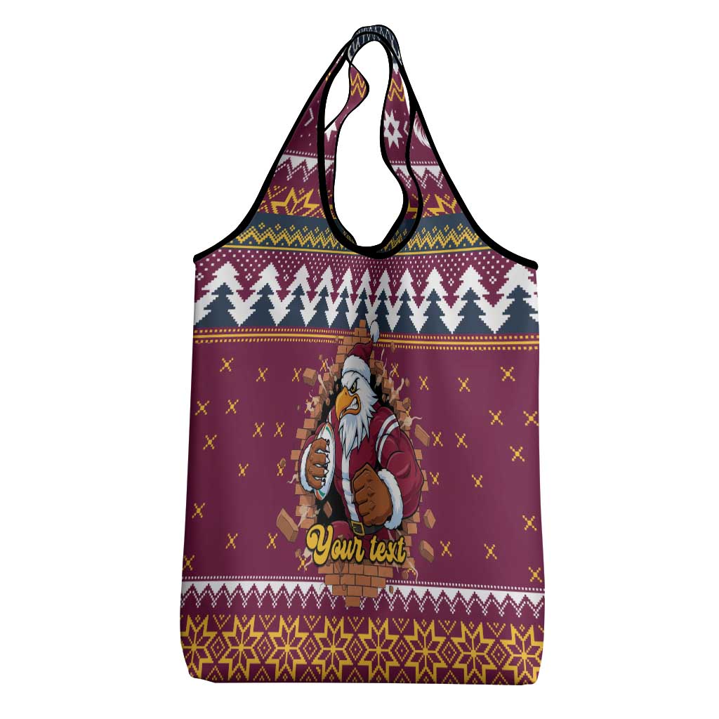 Merry Eagle Roar Personalized Grocery Bag Christmas Rugby League Spirit - Aussie Hoodie