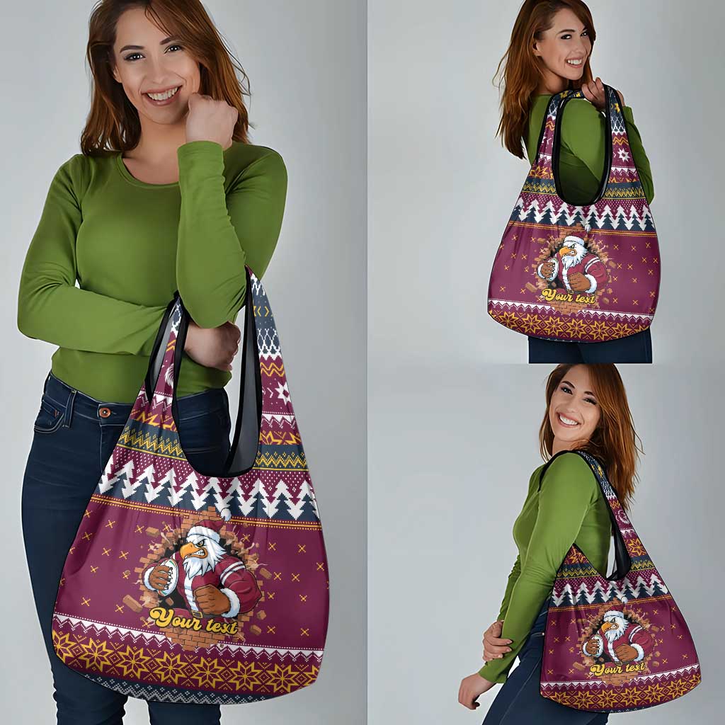 Merry Eagle Roar Personalized Grocery Bag Christmas Rugby League Spirit - Aussie Hoodie