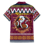 Merry Eagle Roar Personalized Hawaiian Shirt Christmas Rugby League Spirit - Aussie Hoodie