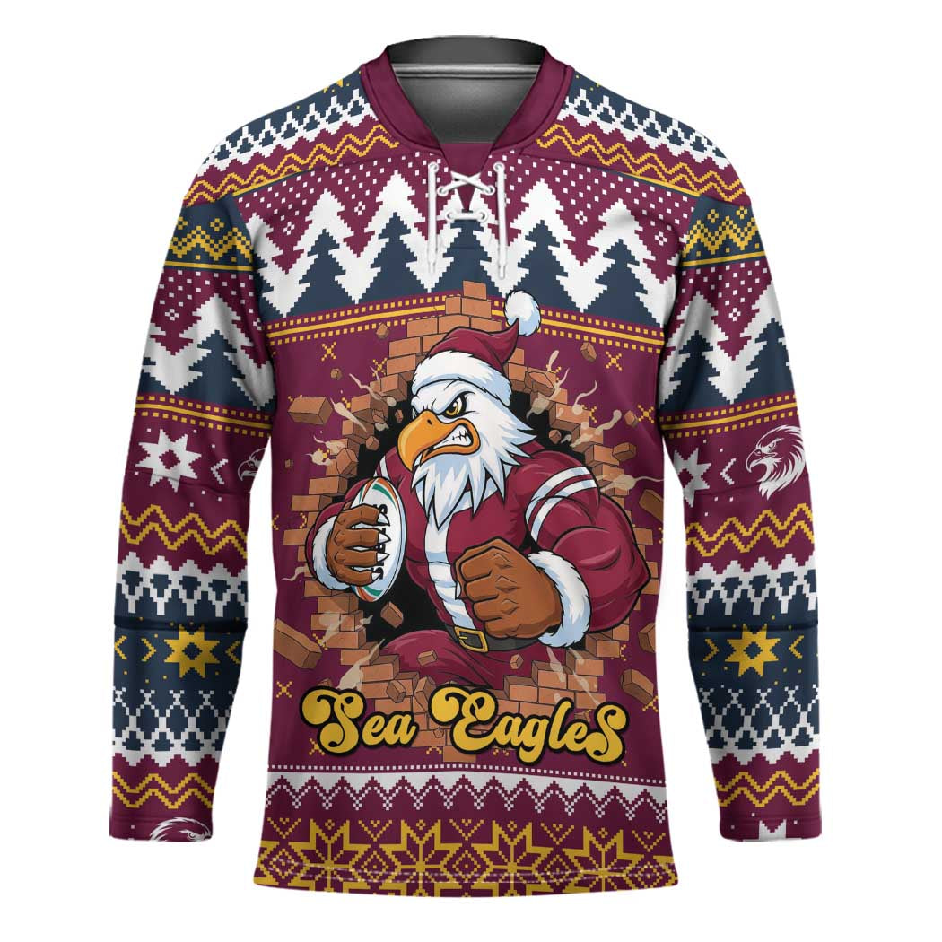 Merry Eagle Roar Personalized Hockey Jersey Christmas Rugby League Spirit - Aussie Hoodie