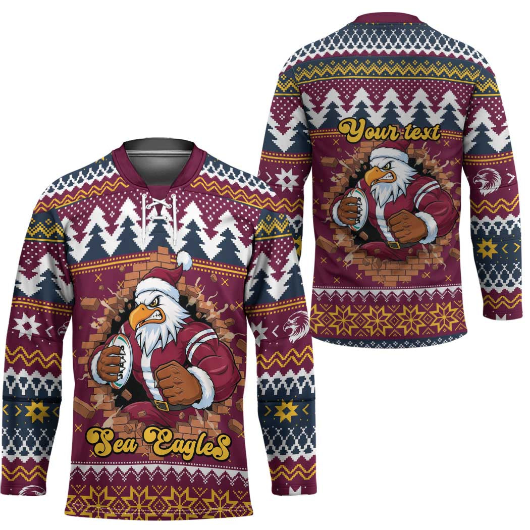 Merry Eagle Roar Personalized Hockey Jersey Christmas Rugby League Spirit - Aussie Hoodie