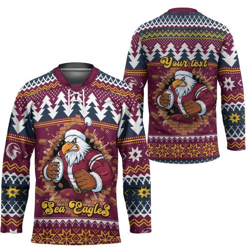 Merry Eagle Roar Personalized Hockey Jersey Christmas Rugby League Spirit - Aussie Hoodie